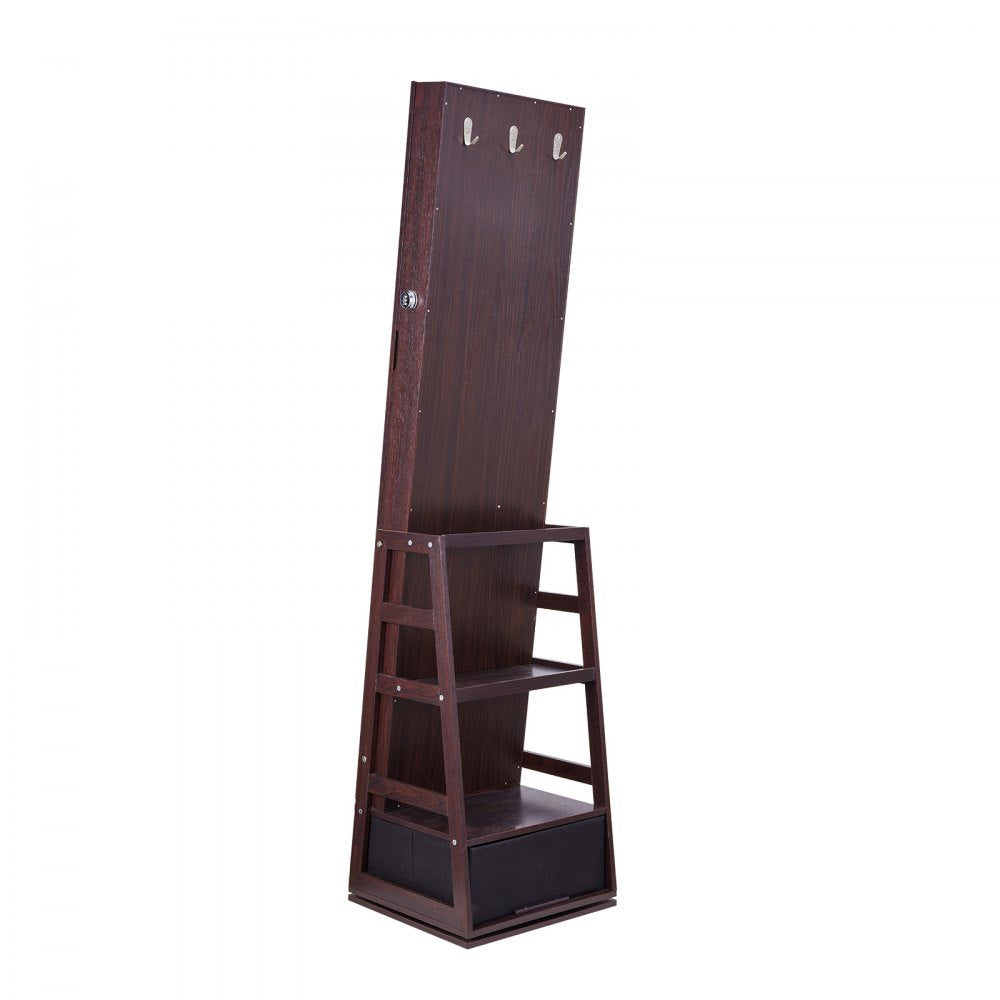 PY-2317SS - 360° Full-Length Mirror Jewelry Cabinet with Ample Storage