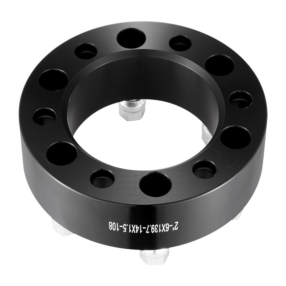 6550-6550-E-108-09 - VEVOR 2" 6-Lug Black Wheel Spacers for Stability