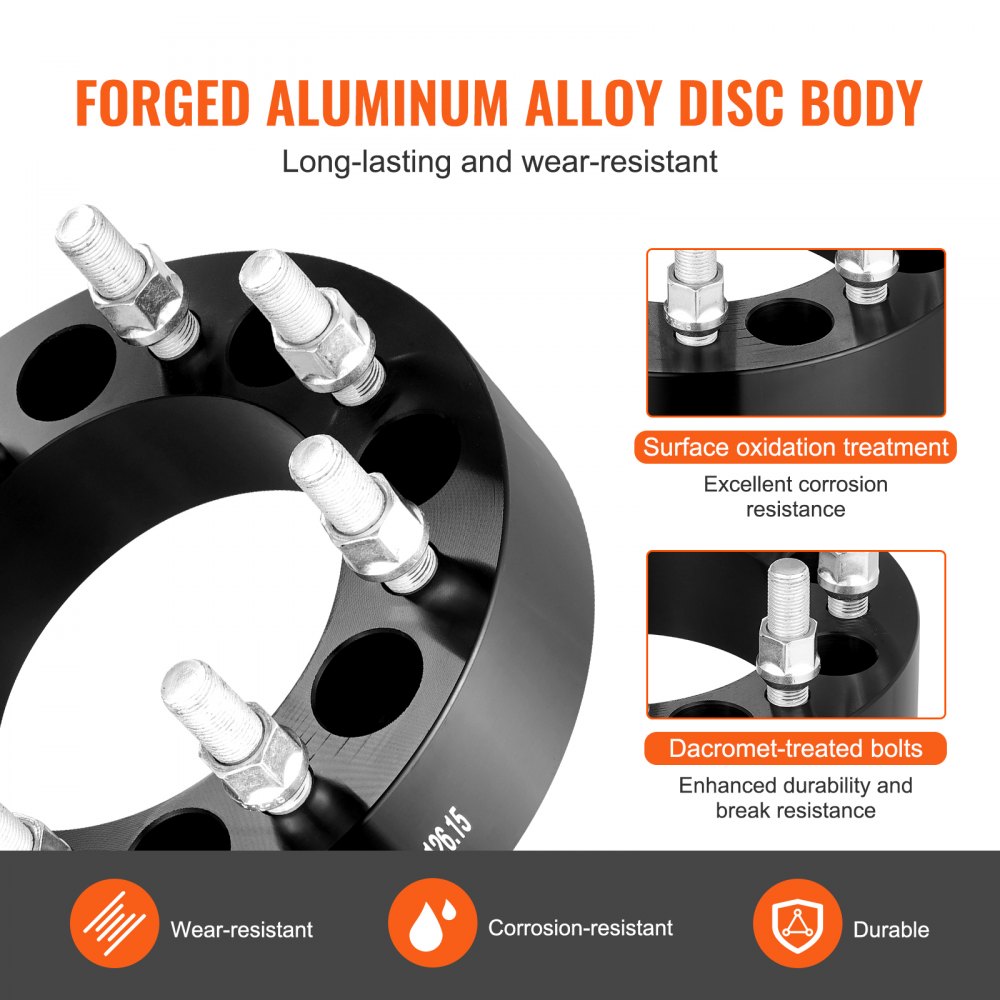 8650-8650-E-126.15-10 - 2" Forged Wheel Spacers for 8-Lug Trucks & SUVs