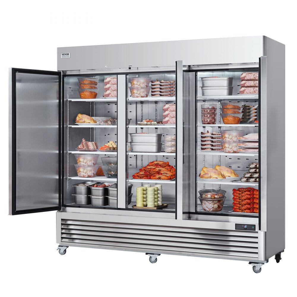 MF-83 - 60.42 Cu.ft 3-Door Stainless Steel Commercial Freezer with Digital Control