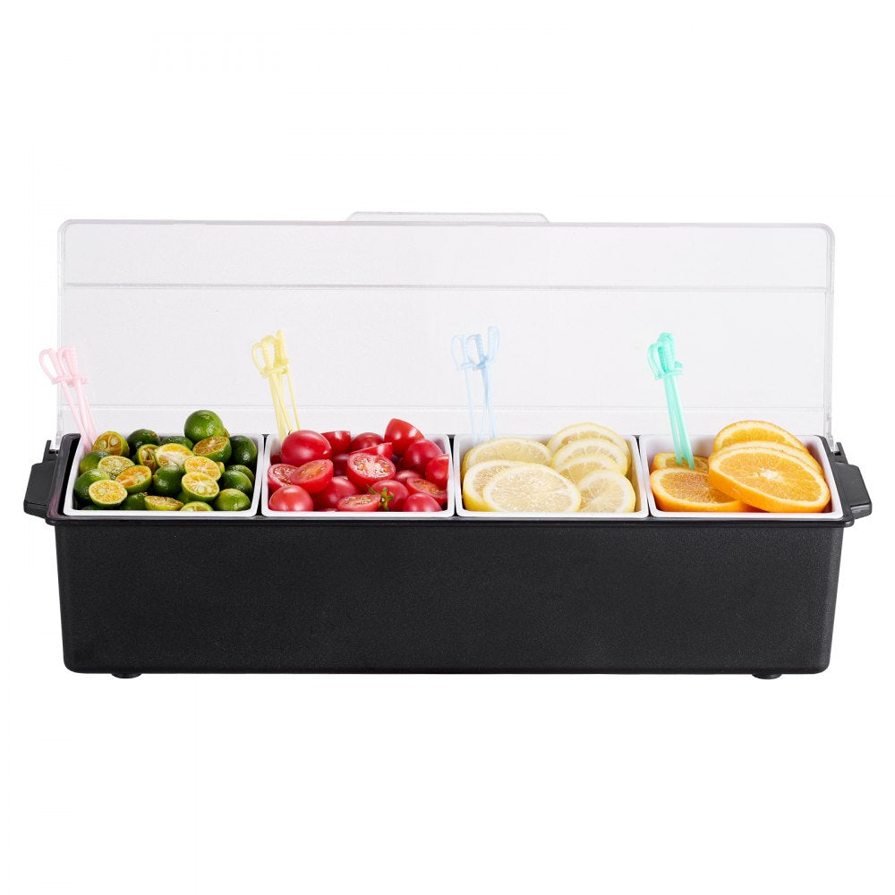 C-1221 - 4-Compartment Chilled Condiment Server with Lid for Fresh Ingredients