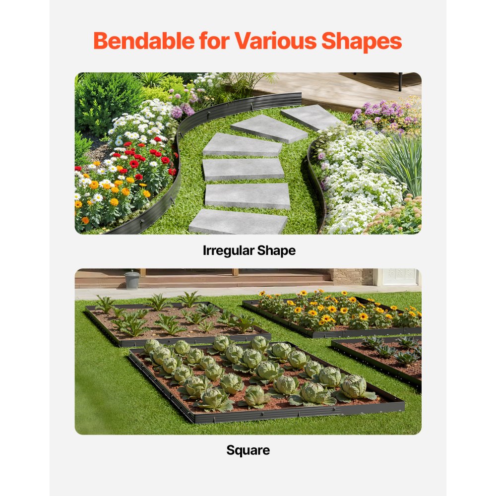 L72in-8 - 72in Bendable Metal Edging for Gardens & Walkways
