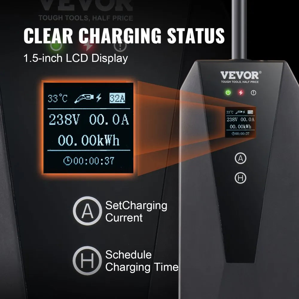 EV-B06-US007B - 32A Portable EV Charger with 28ft Cable