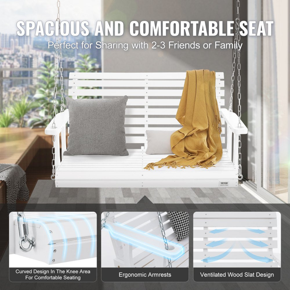 YQ-117A - Durable 4ft Cedar Porch Swing with Heavy-Duty Steel Chains