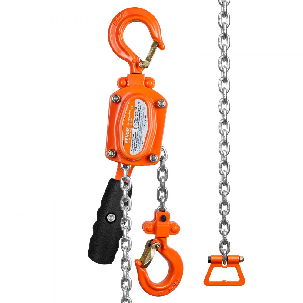 010754386688 - 10FT VEVOR Chain Hoist, 550 lbs Capacity, Lightweight & Durable