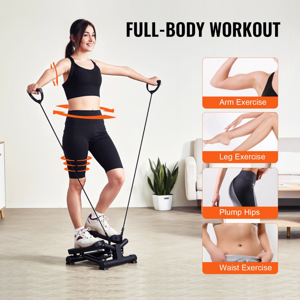 RB-SP02 - Compact Mini Twist Stepper with Resistance Bands and LCD Display