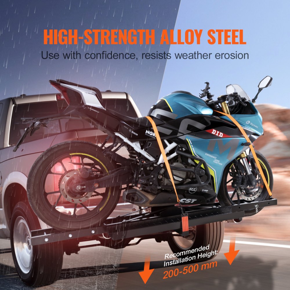 TD-1004-03 - Heavy-Duty 600 lbs Steel Motorcycle Carrier with Ramp
