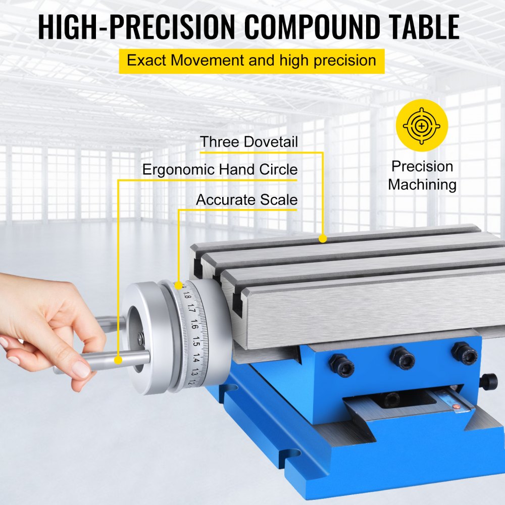 010911031721 - VEVOR 7.3 x 4 Inch Milling Machine Worktable with Crank System