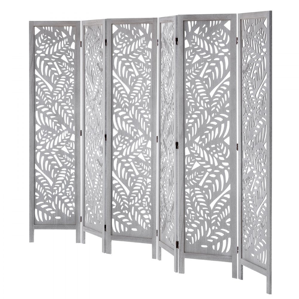 SS-007-6P-WH - 66.9" VEVOR 6-Panel Wood Folding Room Divider