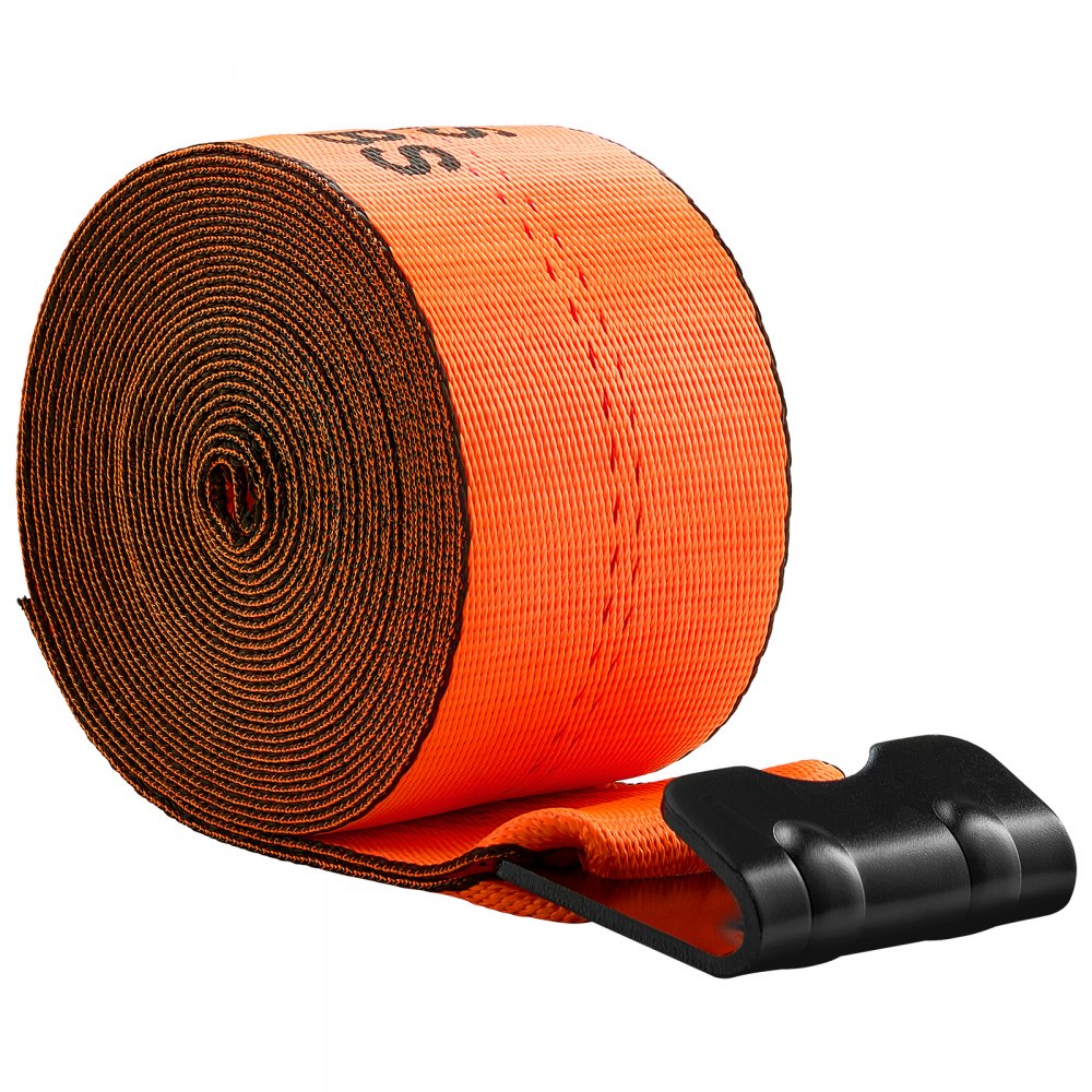 LC-FTO43010 - 4"x30' High-Strength Polyester Winch Straps with Flat Hooks, 10 Pack