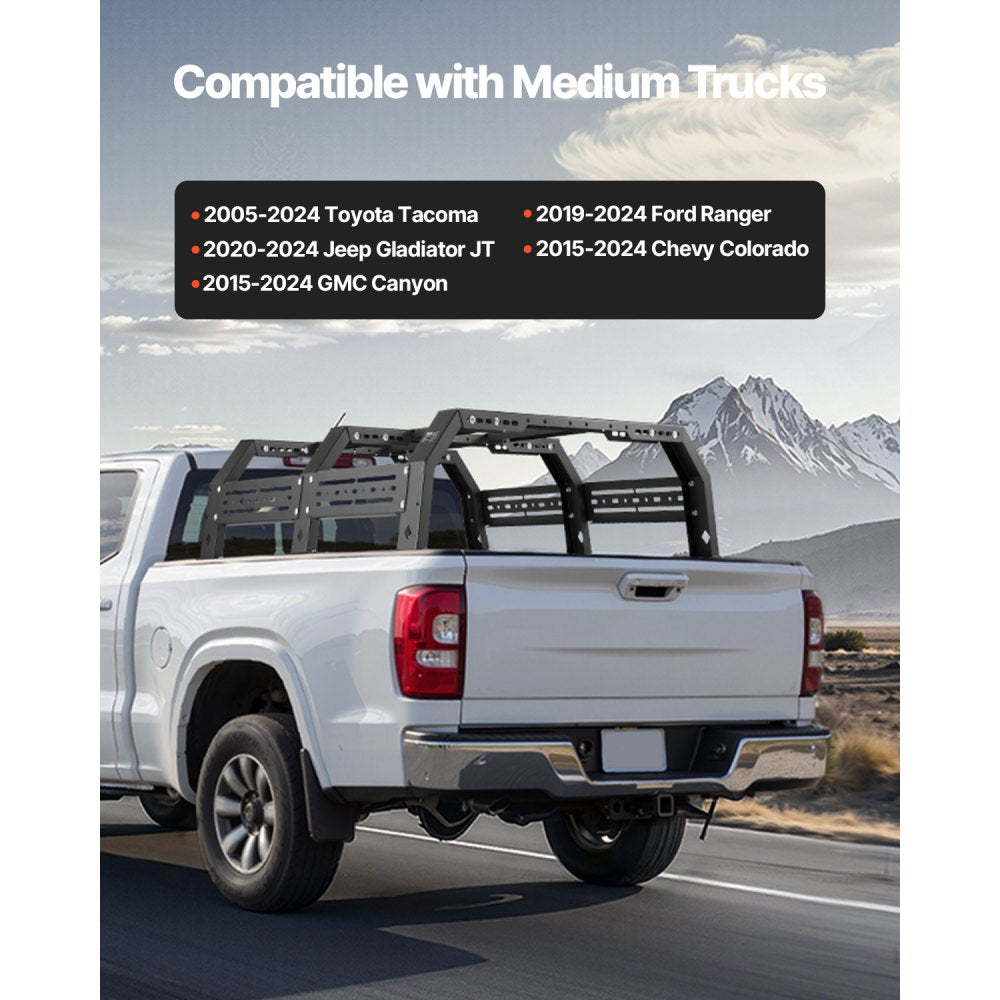 1102 - Adjustable Heavy-Duty Truck Rack for 51.2-65.4" Beds