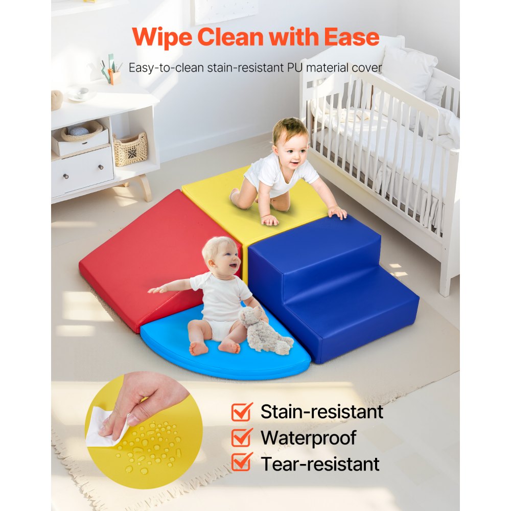 HN-12619 - Colorful Foam Climbing Blocks Set for Toddlers, 4 Pieces