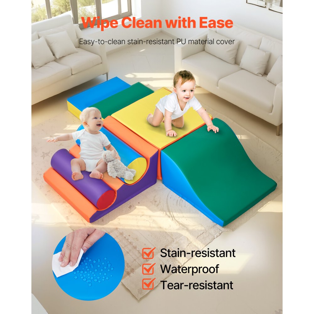 HN-24910 - Safe Foam Climbing Blocks Set for Toddlers, 7 Colorful Pieces