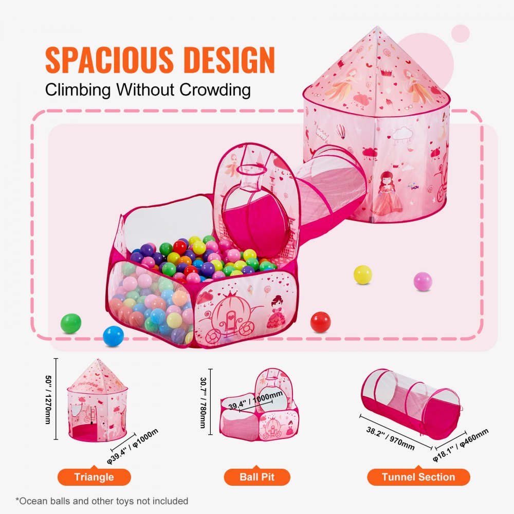 YM-04 - Portable 3-in-1 Kids Play Tent & Tunnel, Lightweight Fun