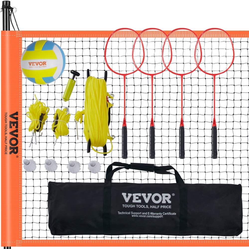 JH-301 - Portable 32ft VEVOR Volleyball & Badminton Set for Outdoor Fun