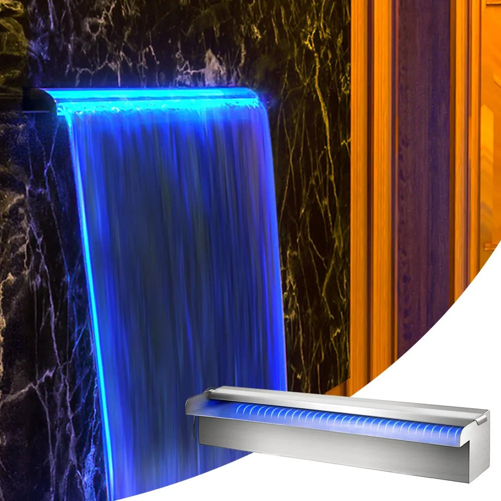 FAGA-0373 - Stainless Steel Waterfall Spillway with Remote-Controllable LED Lights