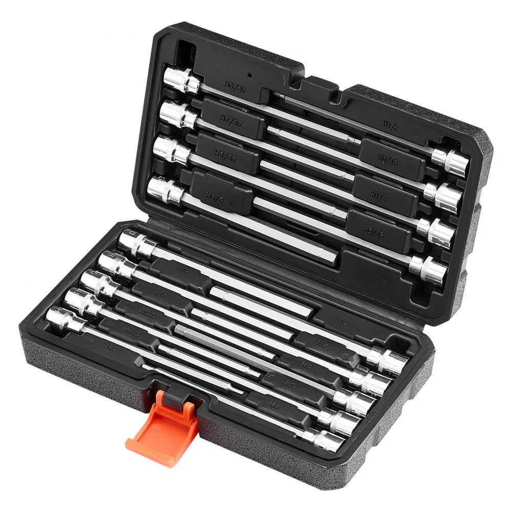 18PCS 18H - Durable 18-Piece Hex Bit Socket Set with Storage Case