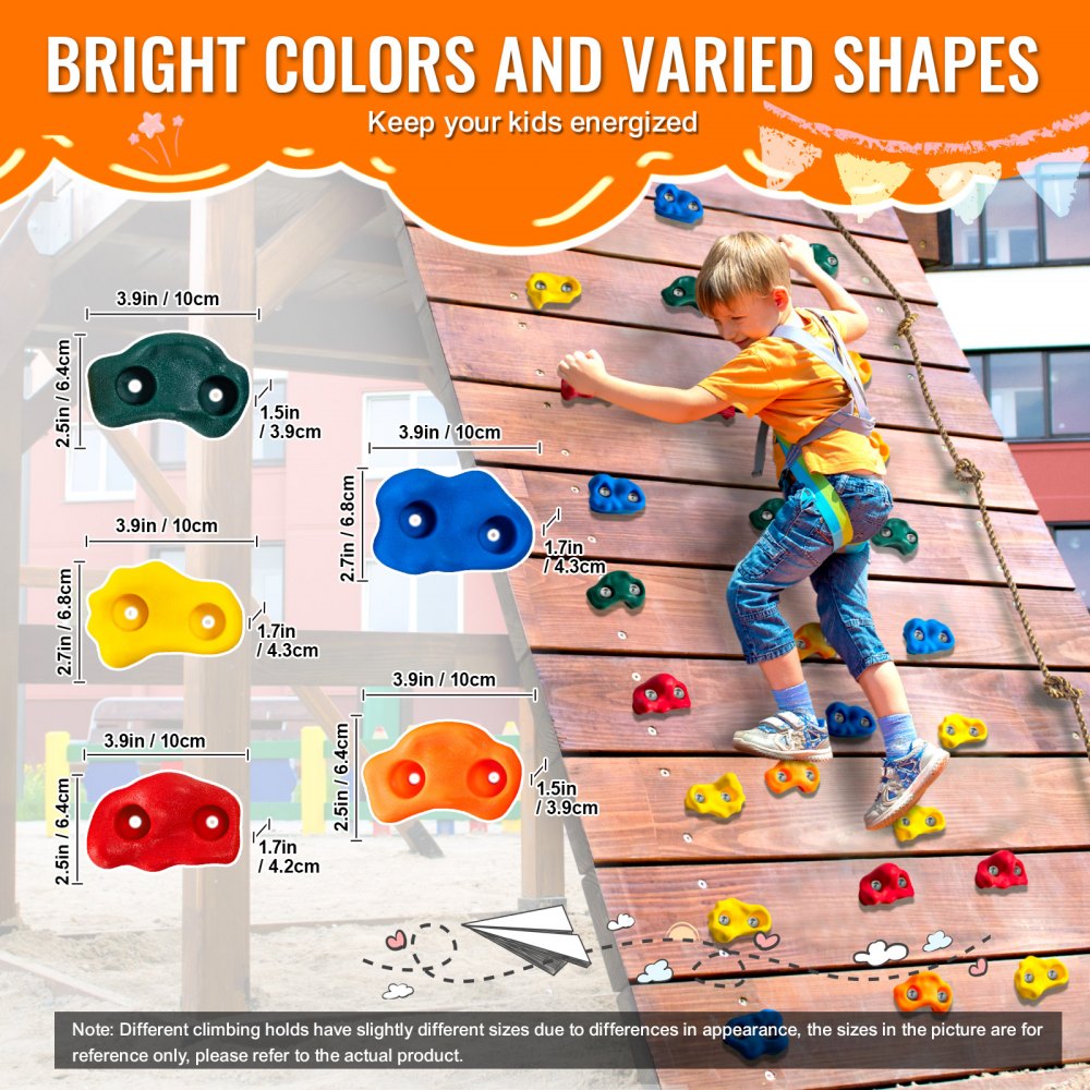 PYTZ-5 - Colorful Durable Rock Climbing Holds for Kids' Indoor/Outdoor Fun