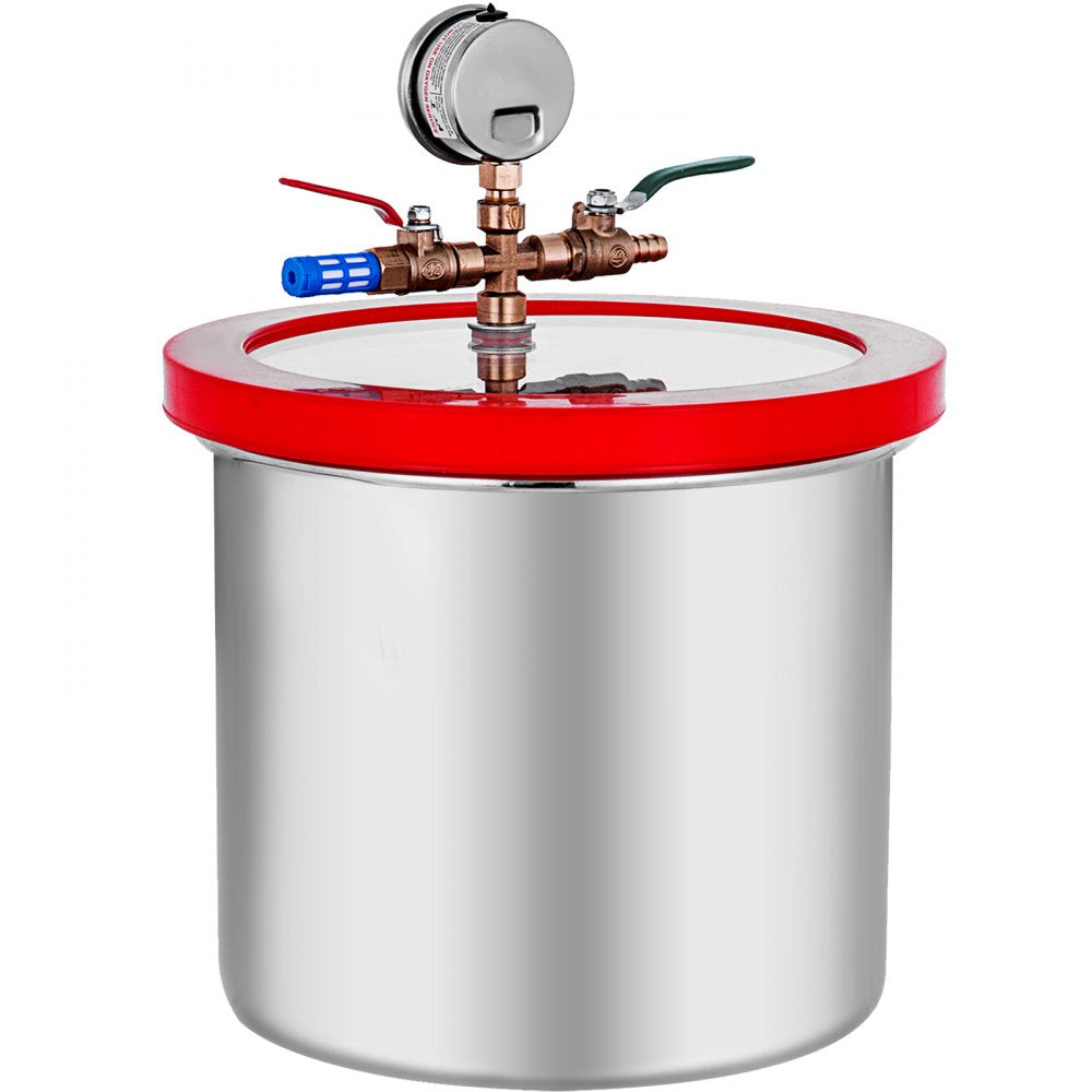 Vacuum Chamber - 2 Gallon Stainless Steel with Clear Observation Window