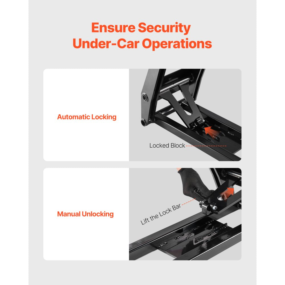 EZJG7000A - 29.4" Adjustable Car Lift, 7000 lbs Capacity with Remote