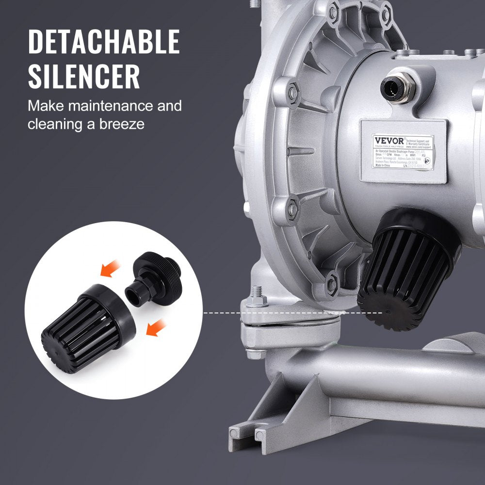 QBK-40L - Durable Air Diaphragm Pump, 1-1/2" Inlet, 44 GPM, Leak-Resistant