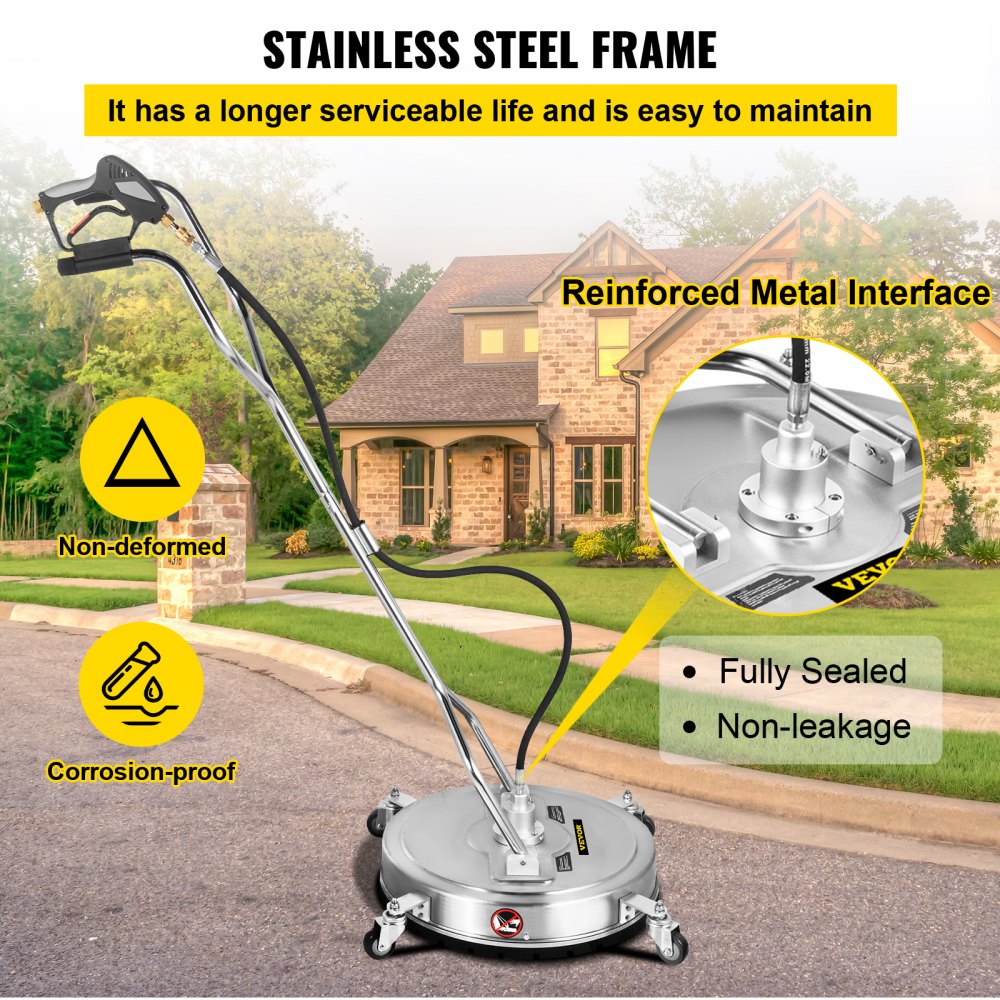 VV-SWC-20 - 20-Inch Stainless Steel Pressure Washer Cleaner for Sidewalks