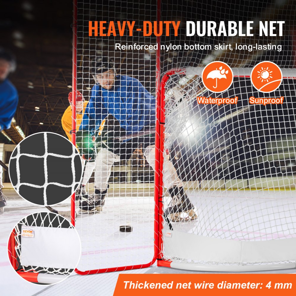 CD-HG04 - Durable 72" Steel Hockey Goal with Practice Rebounder