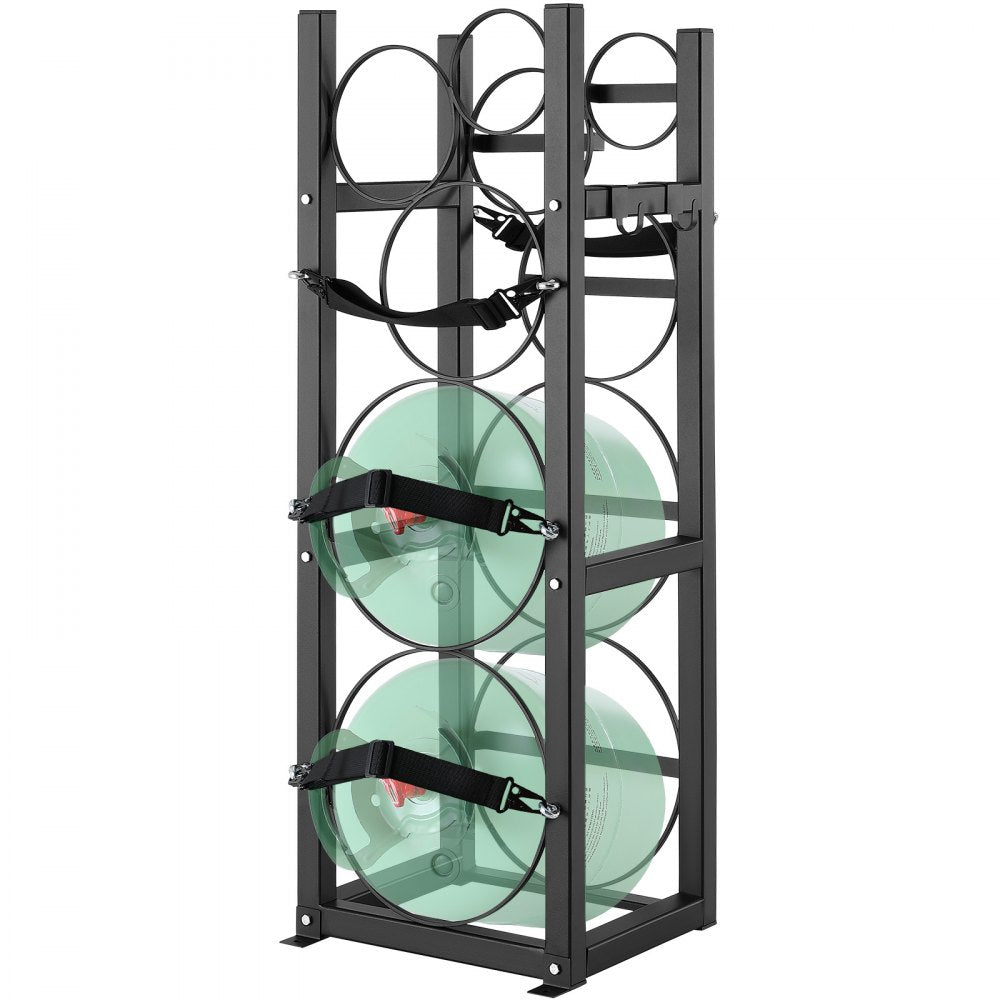 CTR230N - Durable 3-Tier Carbon Steel Tank Rack, 325x330x928 mm