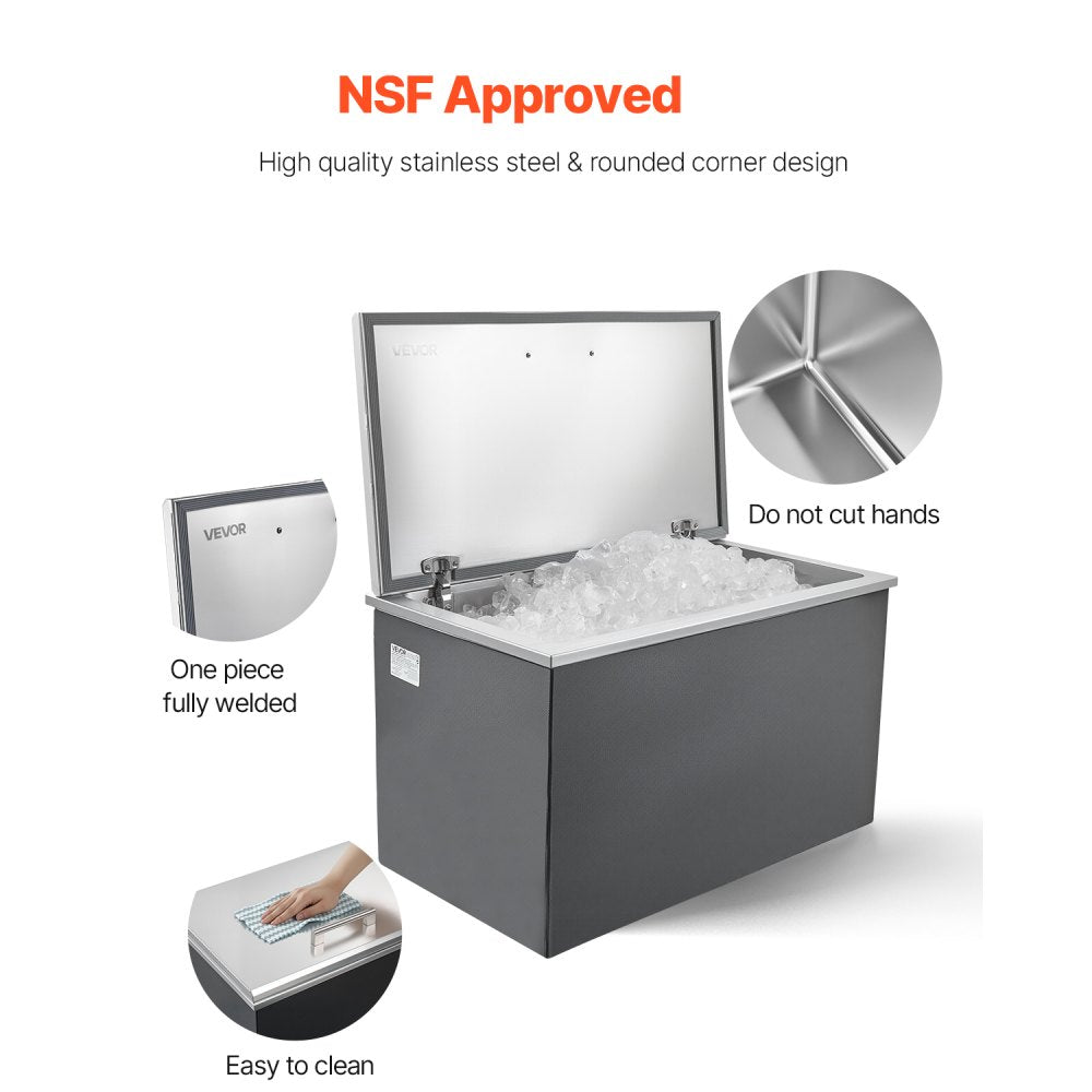 ICB-W281617 - Large Stainless Steel Ice Bin for 24+ Hours Insulation