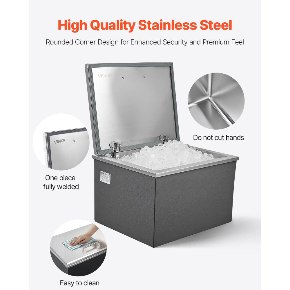 ICB-W201613 - Large Stainless Steel Ice Bin with 24-Hour Insulation