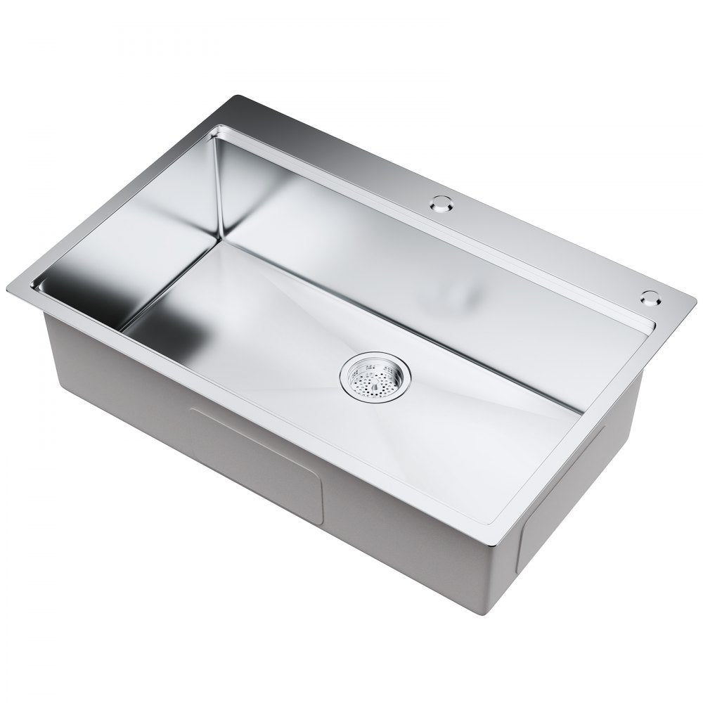 KM-SC-2302-SKU2 - 33" Stainless Steel Drop-In Sink with Accessories