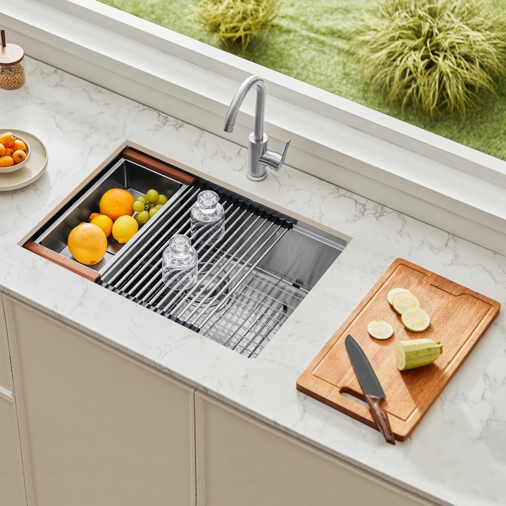 U271909RS0 - 27" Stainless Steel Kitchen Sink Workstation with Accessories