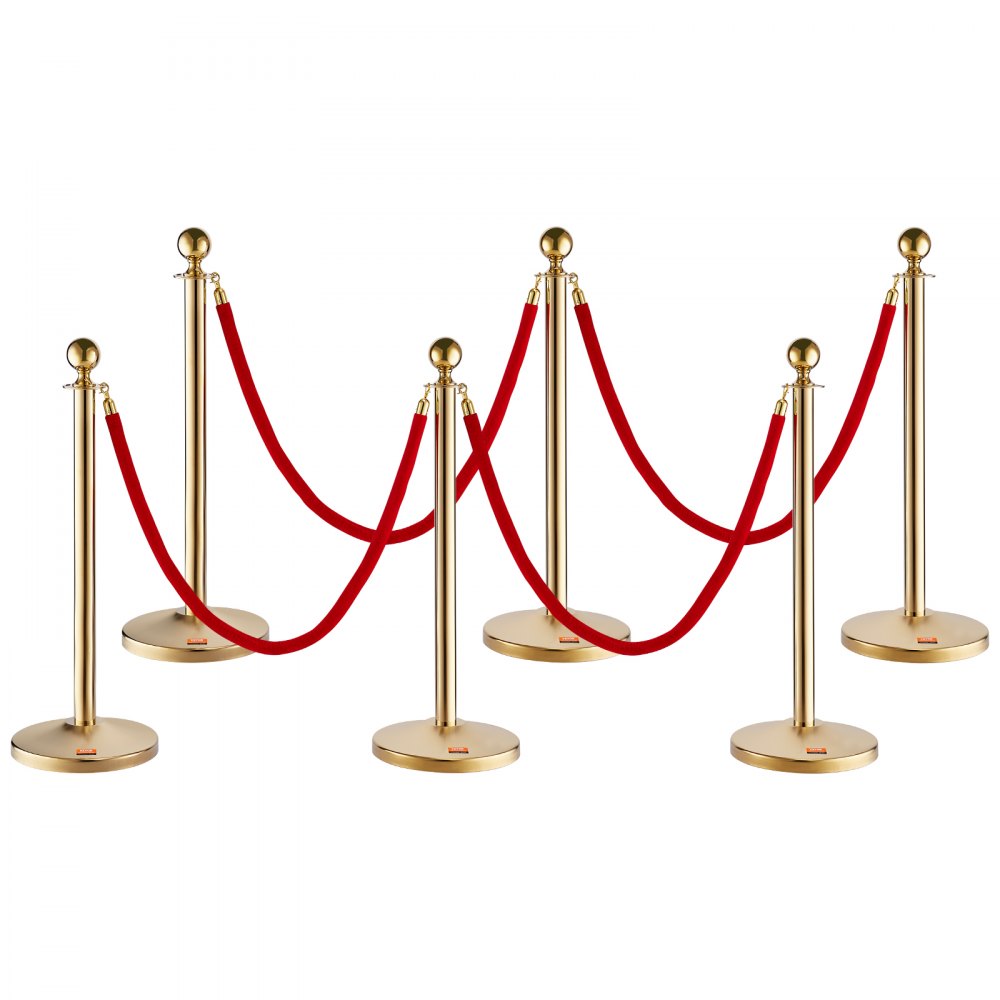 TJDYQTCRED6-4 - Durable Stainless Steel Stanchions with Fillable Base for Events