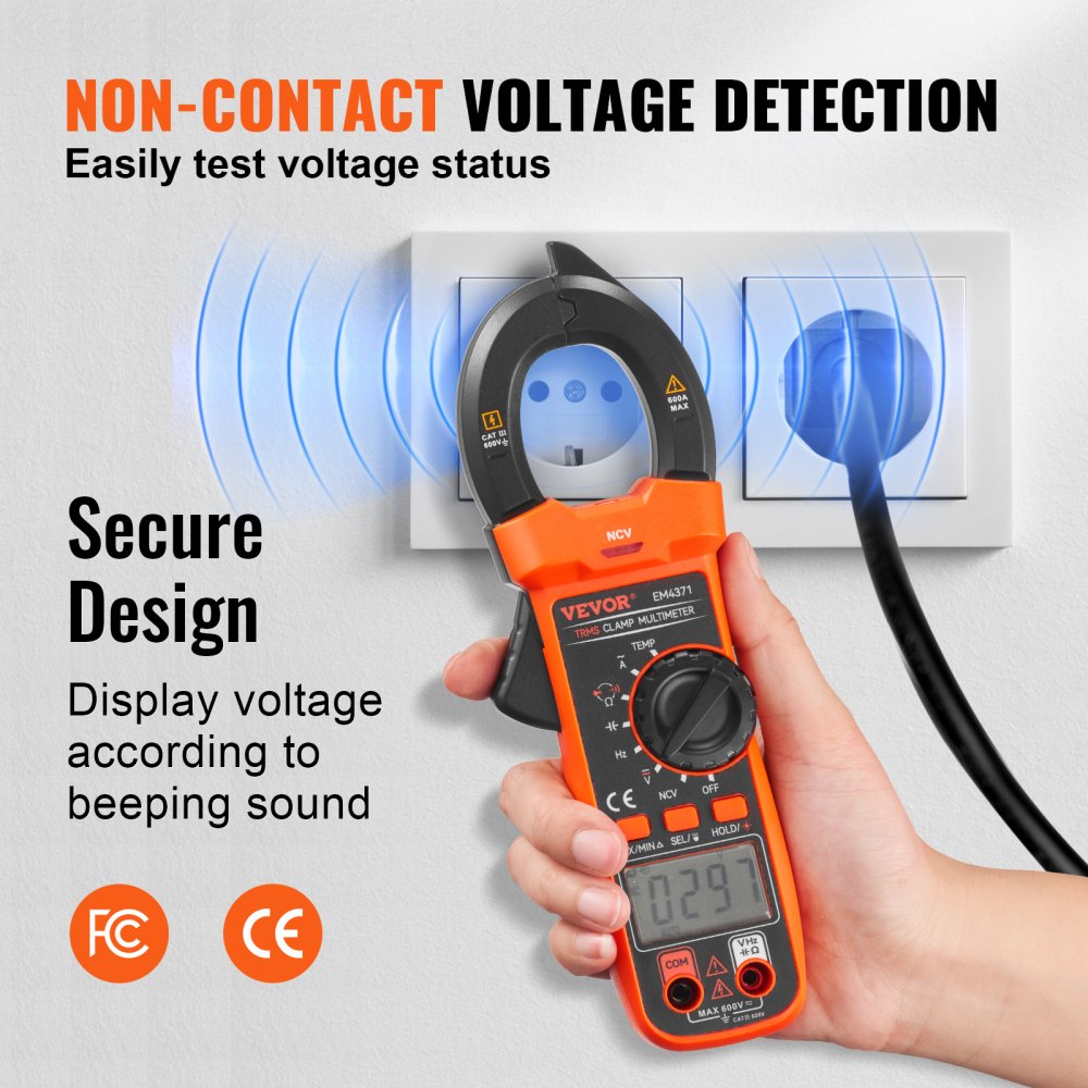 EM4371 - 600V AC/DC Clamp Meter for Easy Current Measurement