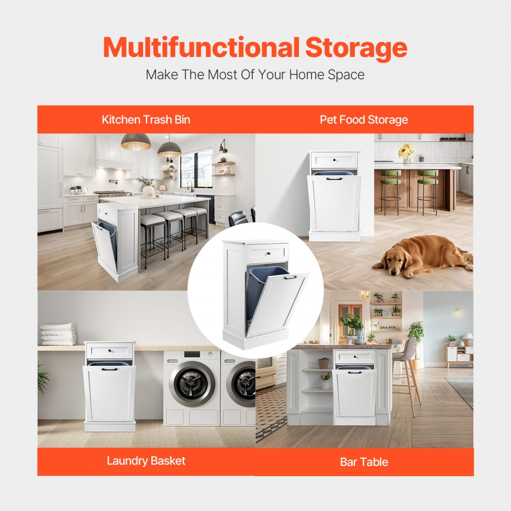 IGF-VVR-003 - Stylish Tilt-Out Trash Bin Cabinet, 20.5" x 13.4" x 35.6"