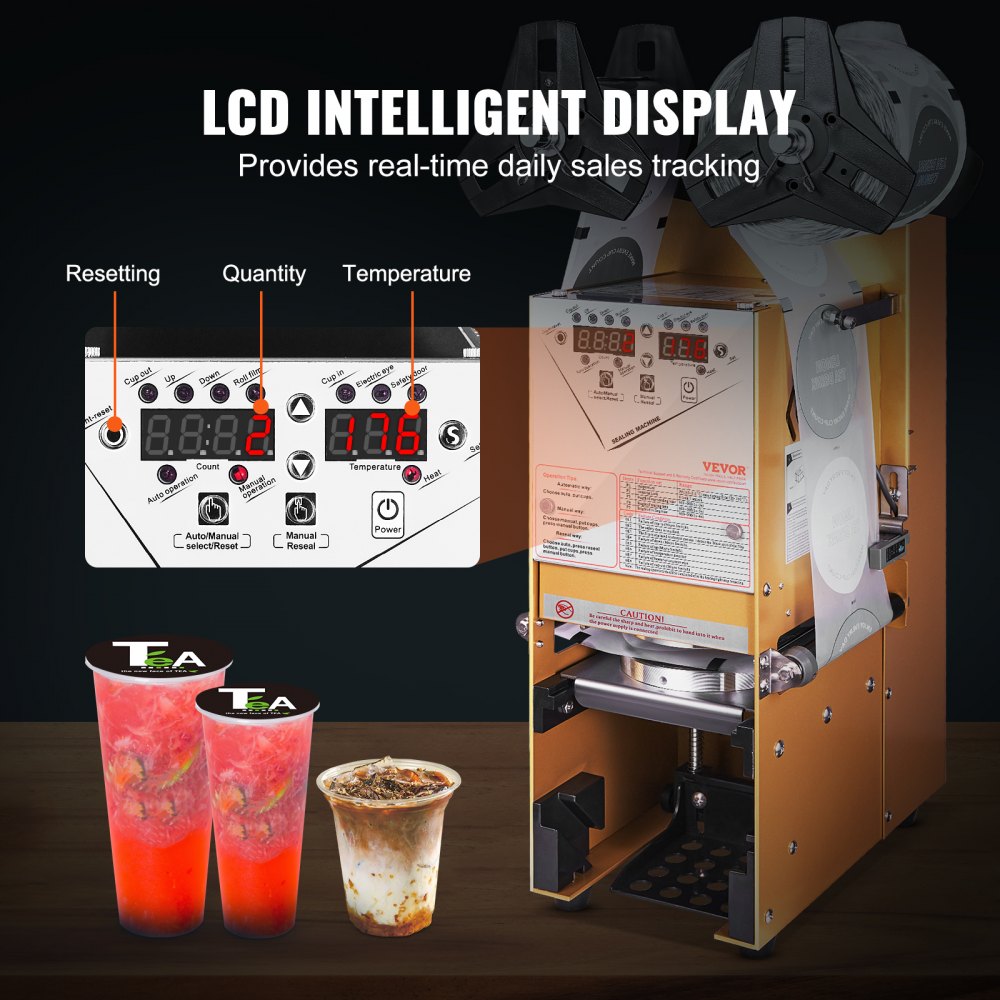 WY-890 - High-Speed Cup Sealing Machine, 650 Cups/Hour