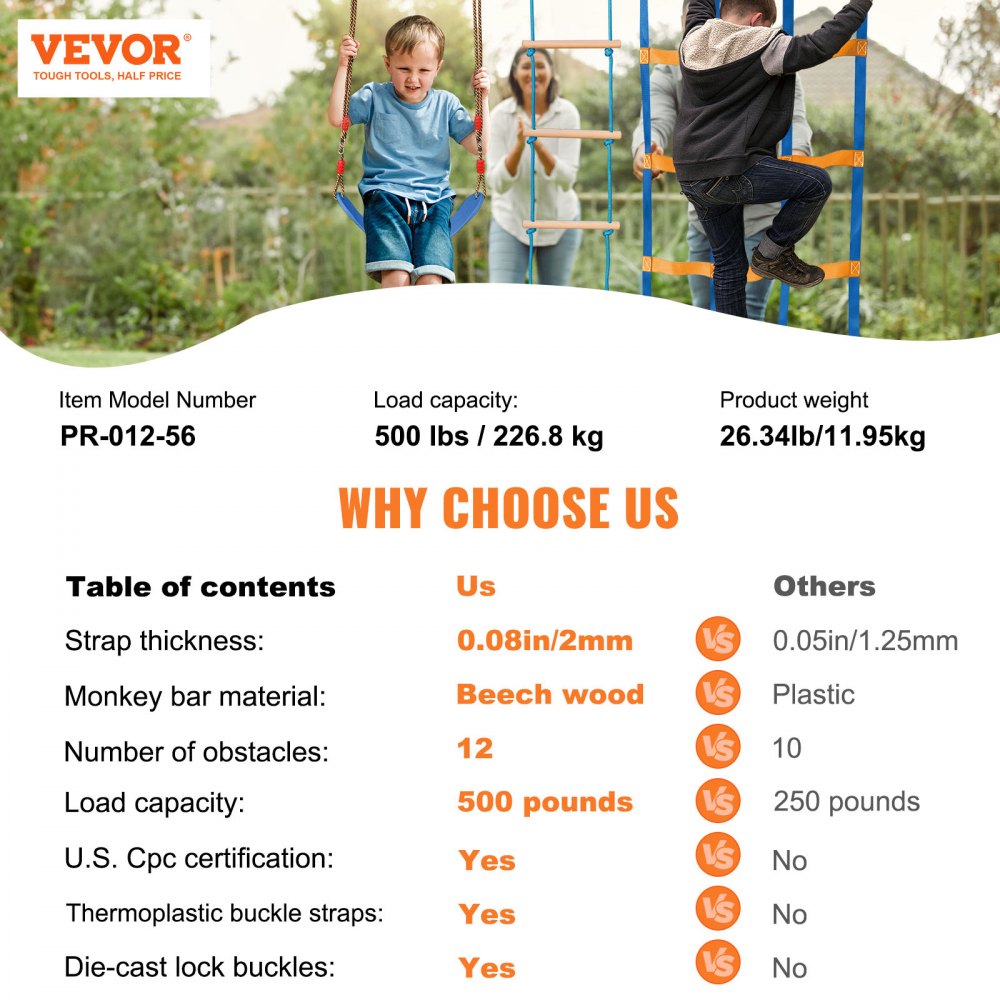 PR-012-56 - 2 x 56 ft Ninja Warrior Course for Family Fun