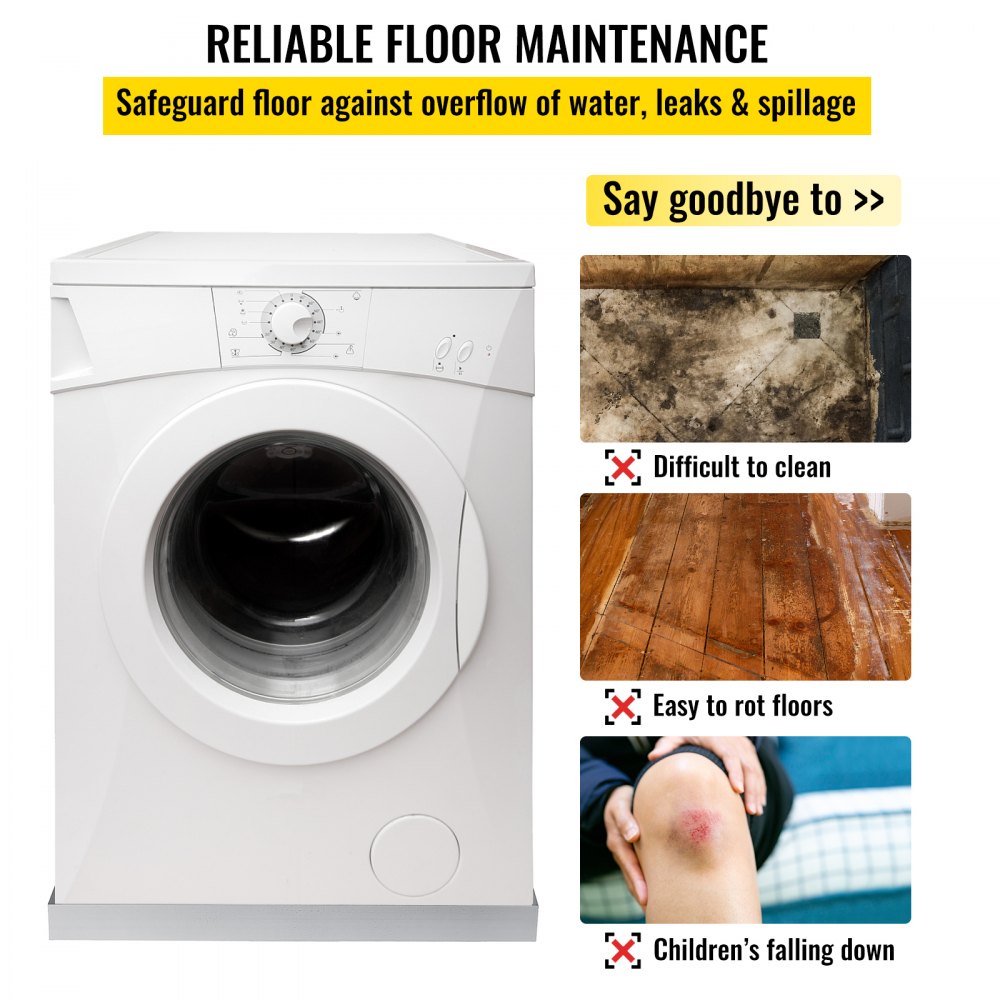 010296523118 - 27 x 25 Inch Heavy-Duty Stainless Steel Washer Drain Pan