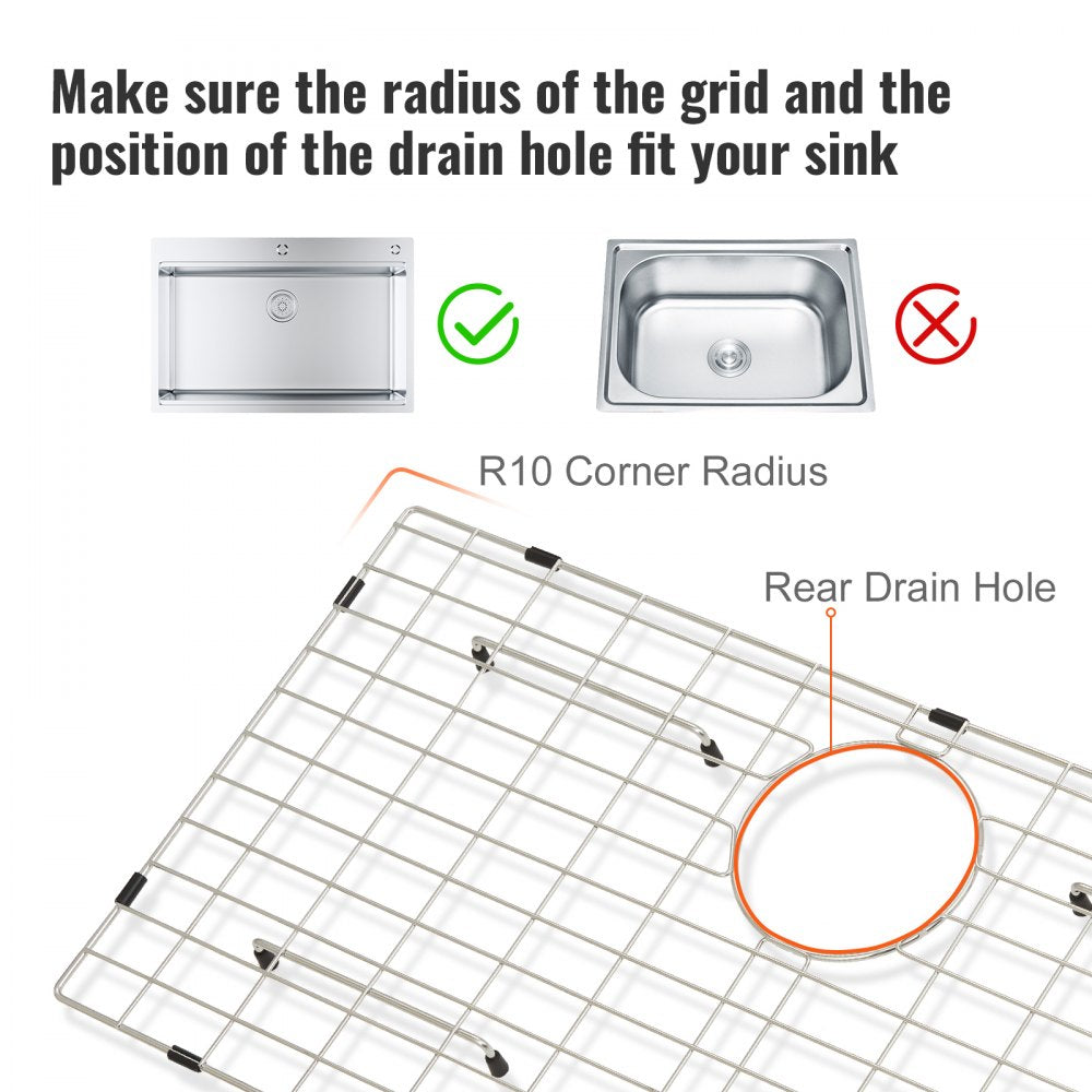 KM-BHQ-2302-SKU2 - Stainless Steel Sink Protector Grid 27.5" x 13.5"