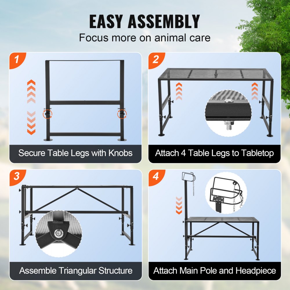 SCJ003-B - Adjustable 51"x23" Goat & Sheep Stand for Easy Shearing