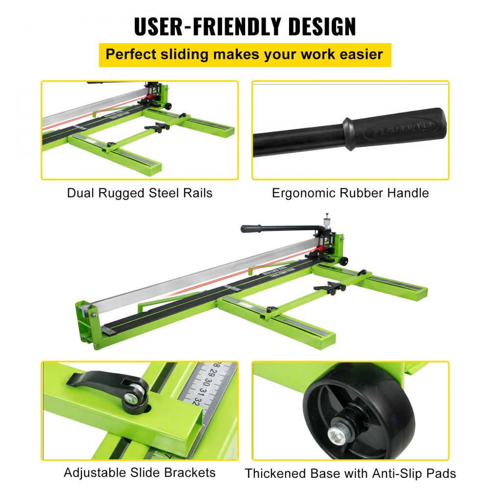010392204713 - 47-Inch Steel Manual Tile Cutter with Laser Guide