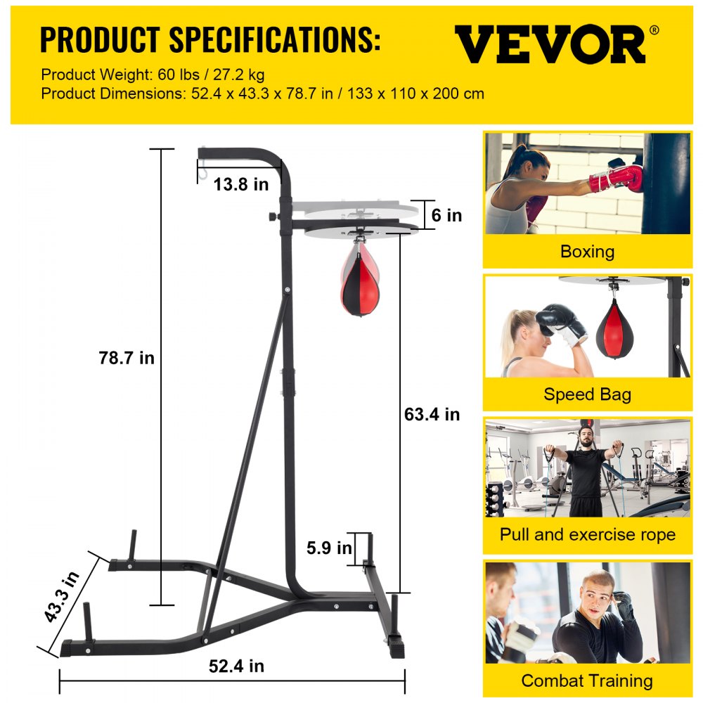 HRAT24A - Adjustable Heavy & Speed Bag Stand for Home Fitness