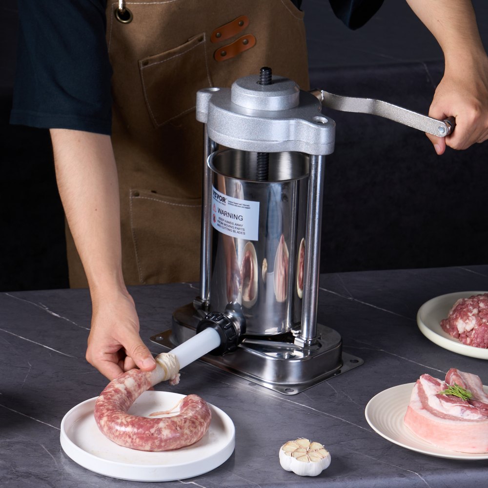 1A-SS305 - 2L Stainless Steel Manual Sausage Stuffer for Home & Commercial Use