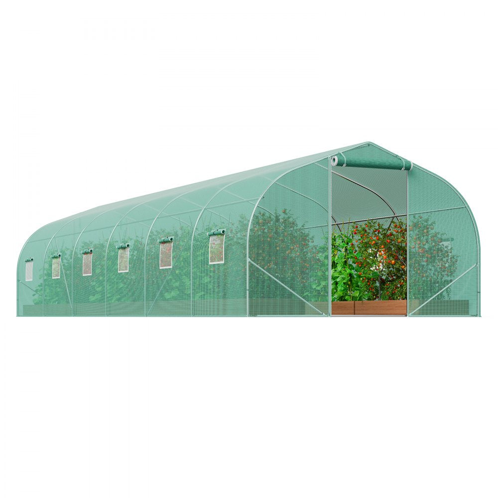 HS-F039 - Spacious 29.5ft Tunnel Greenhouse with Durable PE Cover