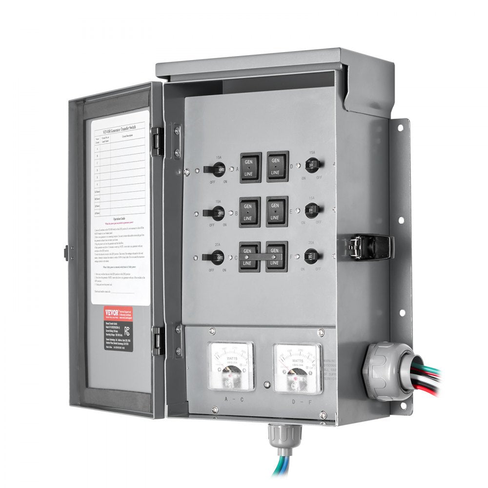 SP-ZH352510(30A-6) - 30A Manual Transfer Switch for 7500W Generators