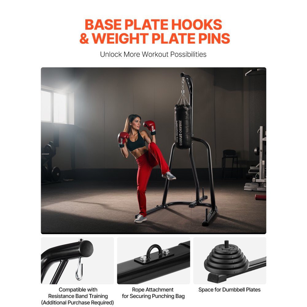ssshksdj-b - Sturdy Carbon Steel Punching Bag Stand with Weight Plates