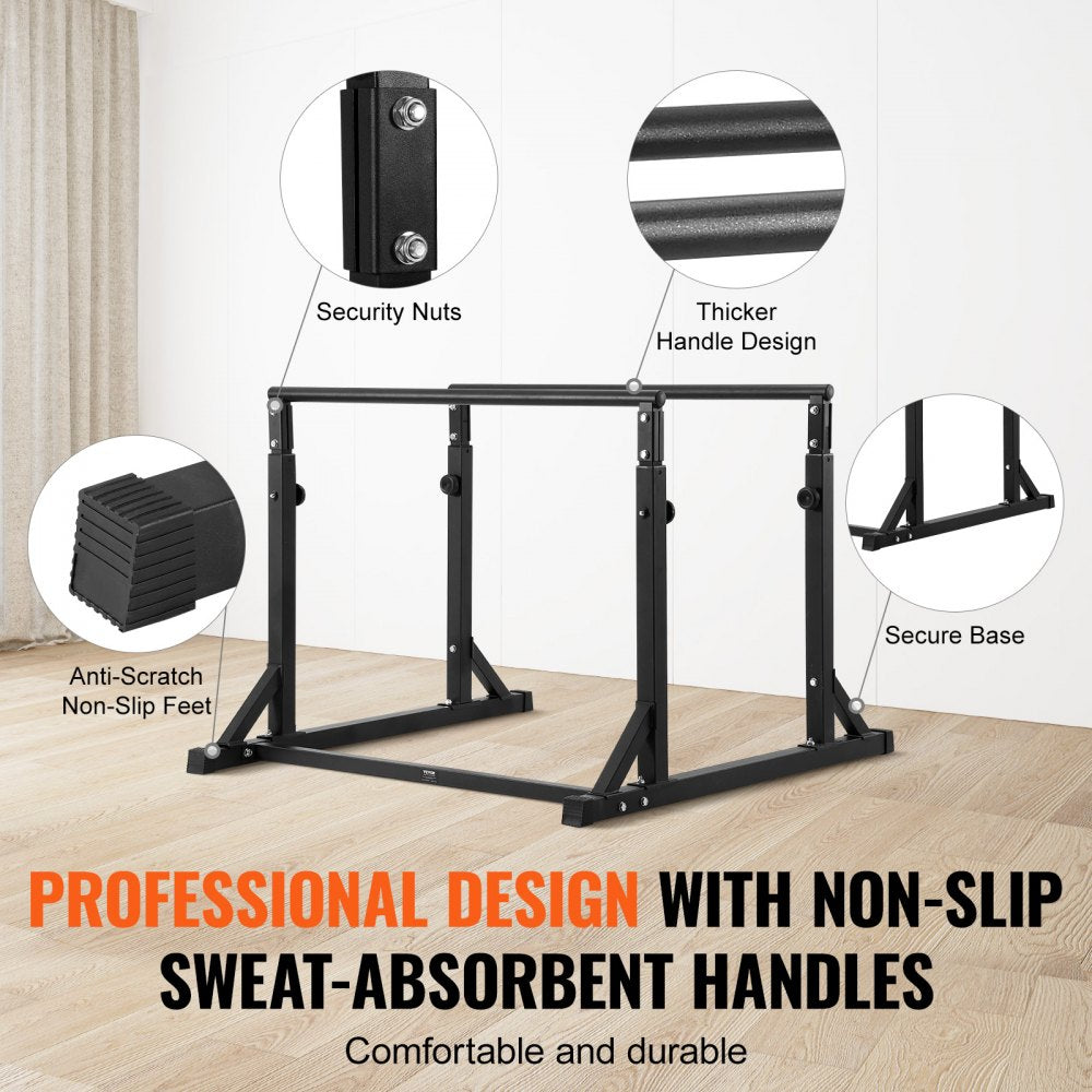 FA004 - Adjustable Steel Dip Bar with Foam Handles & 800 lbs Capacity