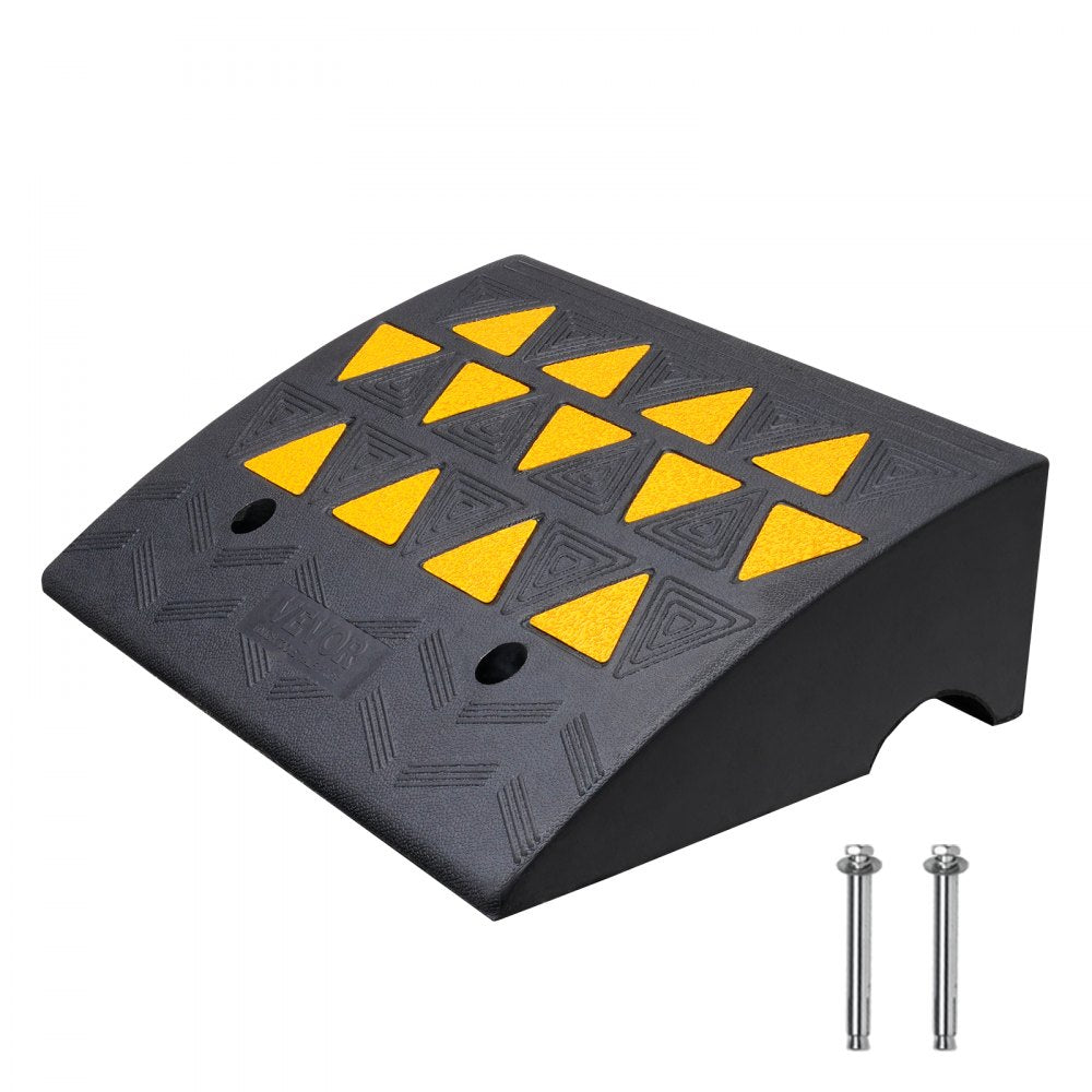 S001 - Heavy Duty Rubber Curb Ramp 6" Rise for Vehicles and Wheelchairs
