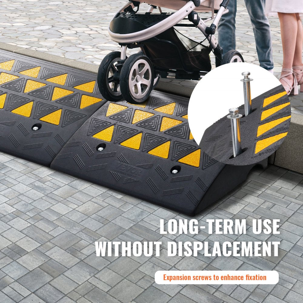 S001 - Heavy-Duty Rubber Curb Ramp for Vehicles and Wheelchairs