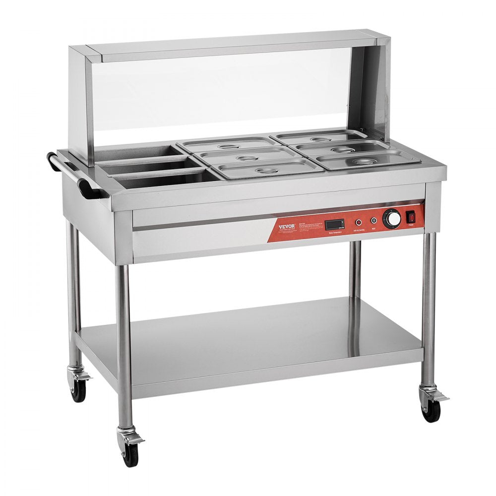 SKT1/3*9 - Stainless Steel Food Warmer with Temperature Control and Undershelf